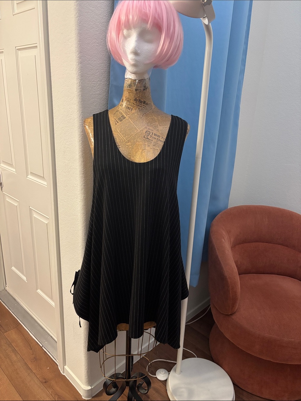 Bryn Walker apron style tank top side closure boho lagenlook oversized beach Y2K
